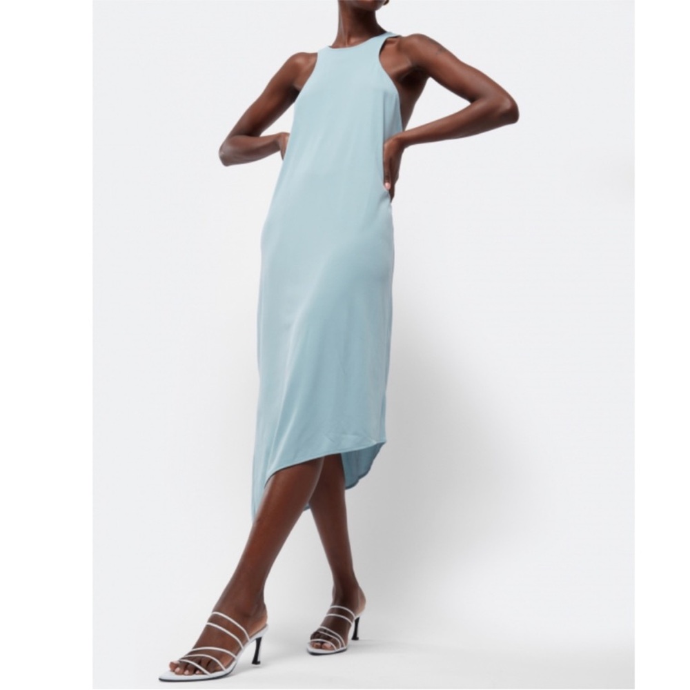 Zara Blue Halter Asymmetric Hem Dress
